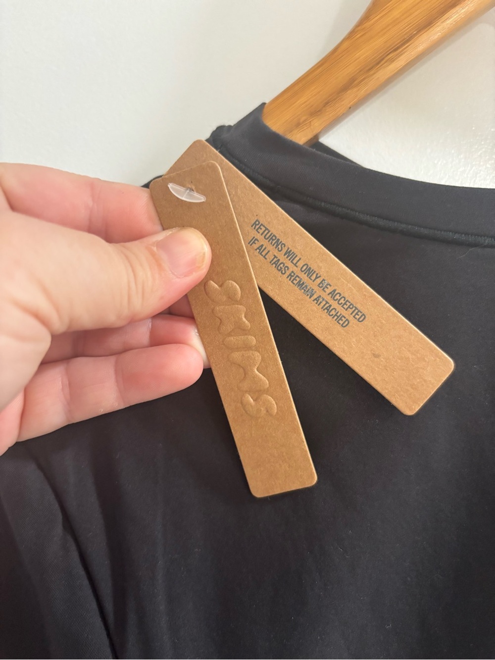 SKIMS Black Fits Anybody Crew Neck T-Shirt Bodysuit - Picture 5 of 15
